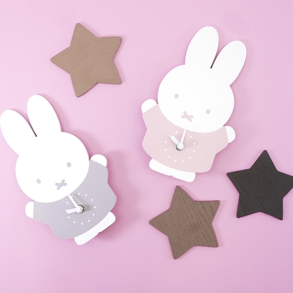 ミッフィースタイル　木製　ダイカット置き時計　ピンク Order】Miffy Style Limited Edition Wooden Table Clock
