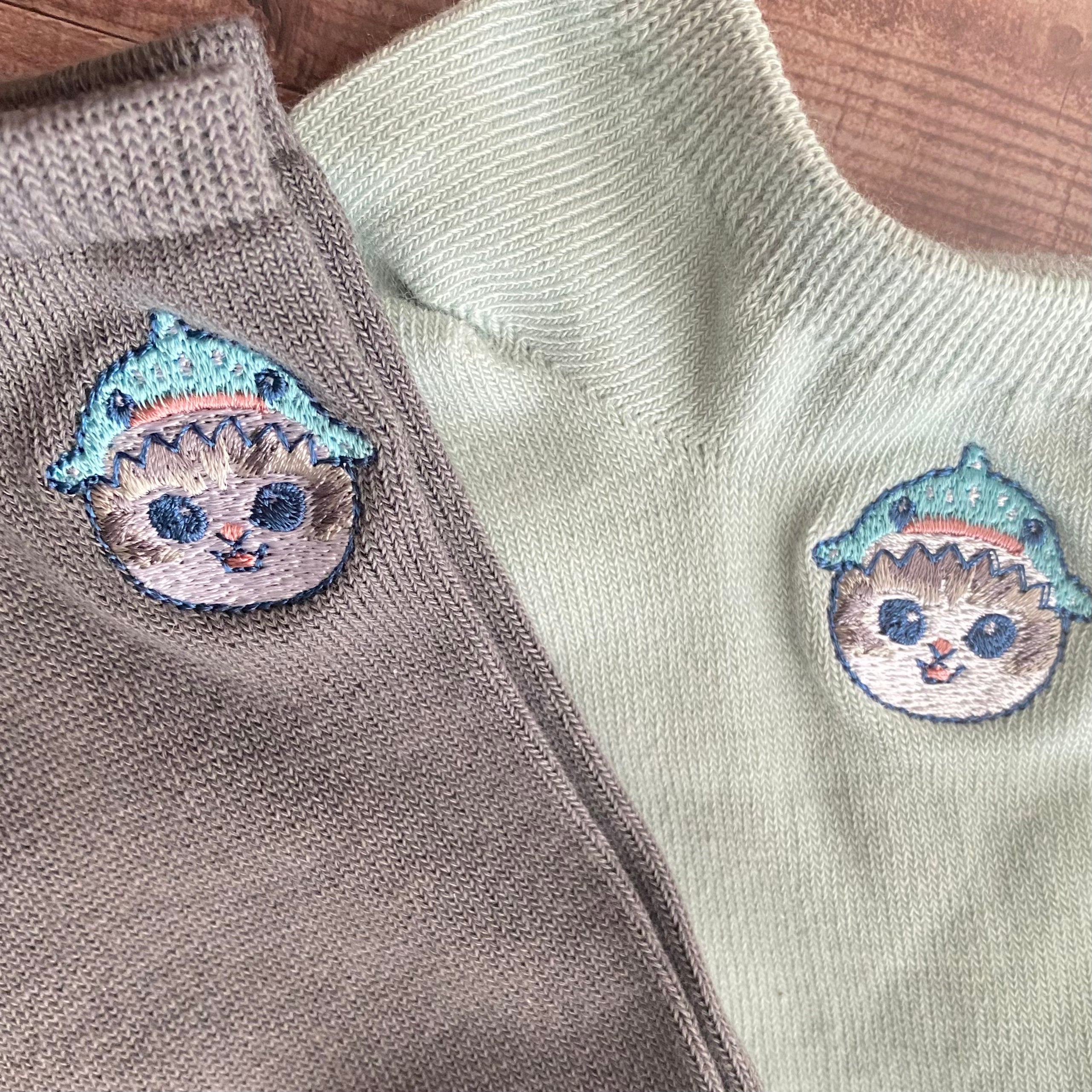 【訂貨】Mofusand 成人刺繡船襪