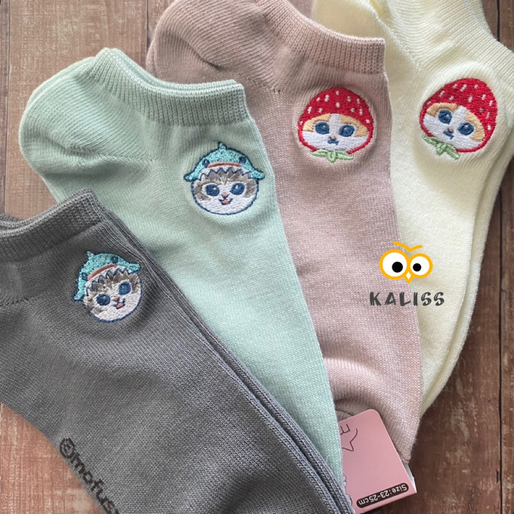 【訂貨】Mofusand 成人刺繡船襪