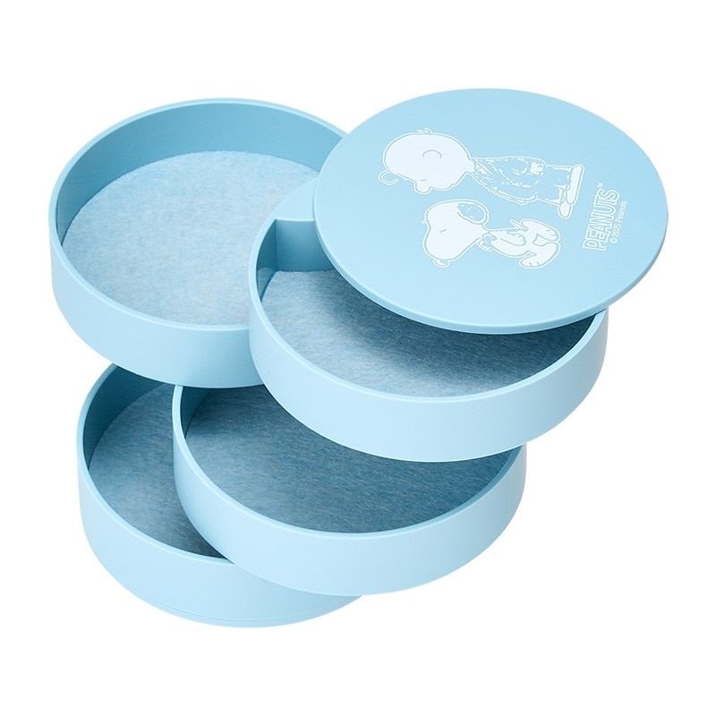 【訂貨】Peanuts Snoopy & Charlie Brown 旋轉式多層飾物收納盒（藍）