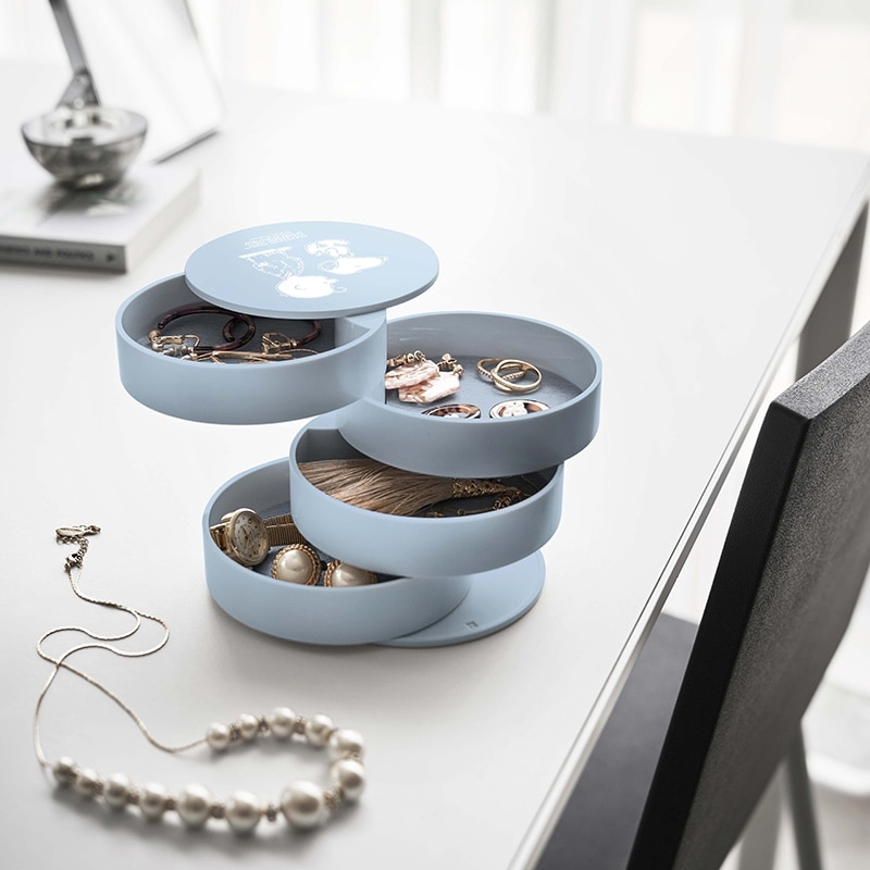 【訂貨】Peanuts Snoopy & Charlie Brown 旋轉式多層飾物收納盒（藍）