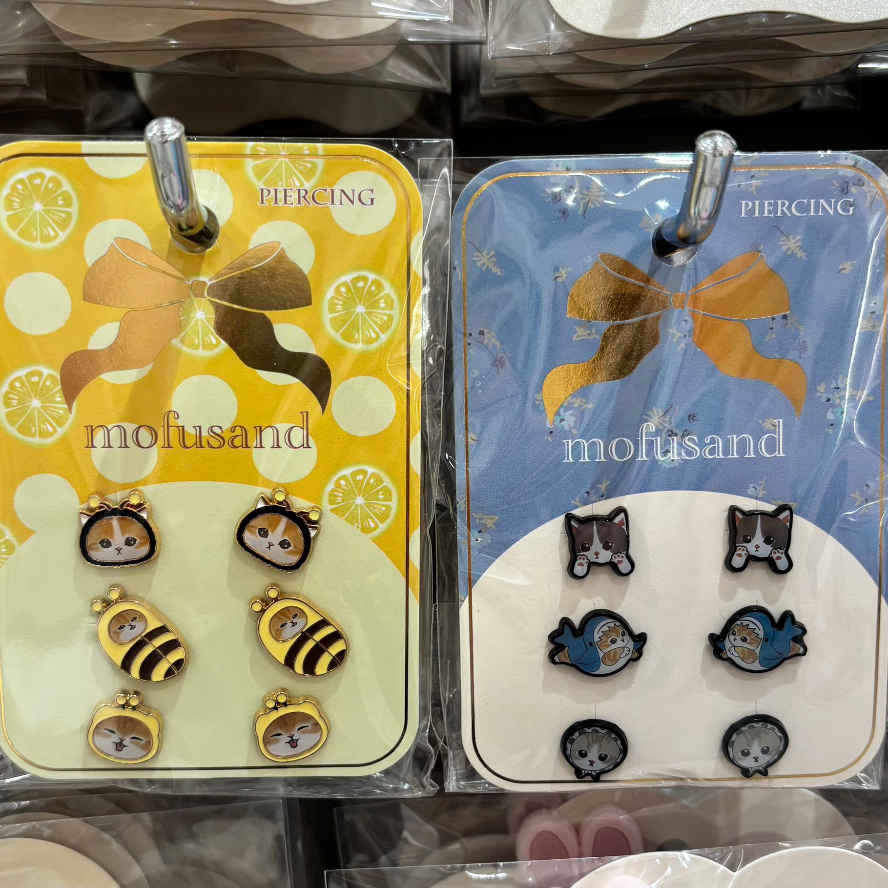 【訂貨】Mofusand 耳環套裝 - 鯊魚貓 / 蜜蜂貓