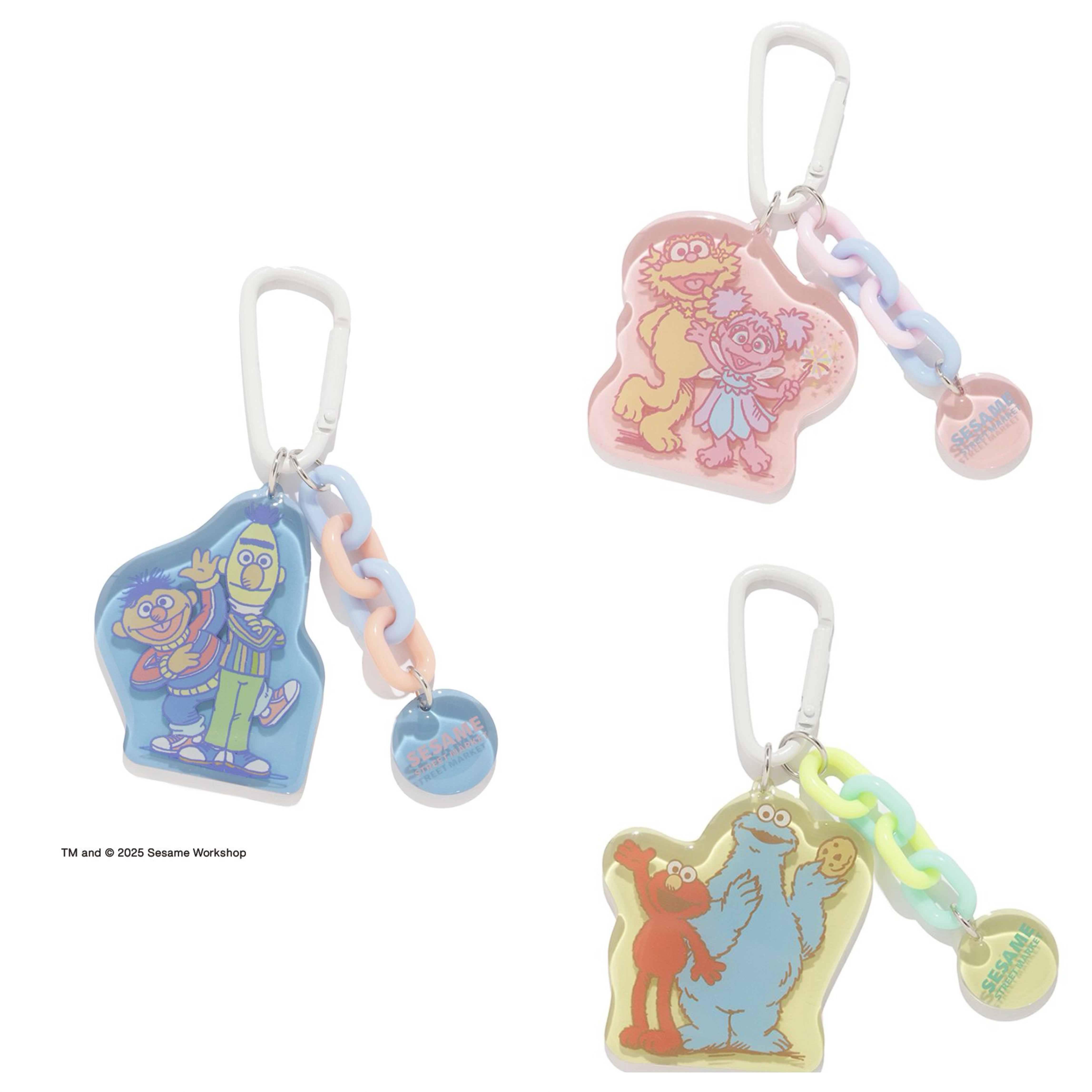Sesame Street Market Hoppin' Spring - 亞加力鑰匙扣（連登山扣）