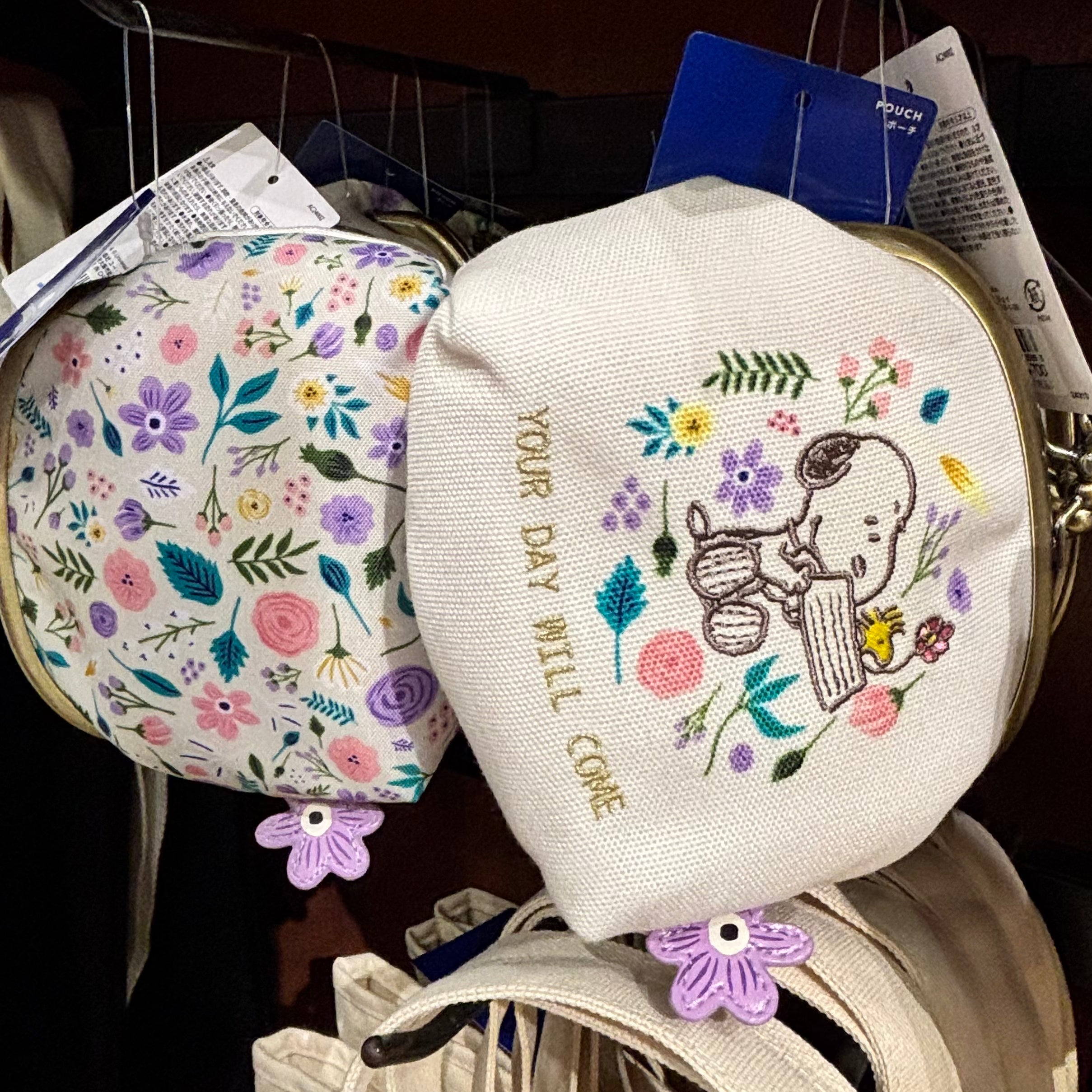 USJ Snoopy & Woodstock 花朵刺繡系列 - 口金包