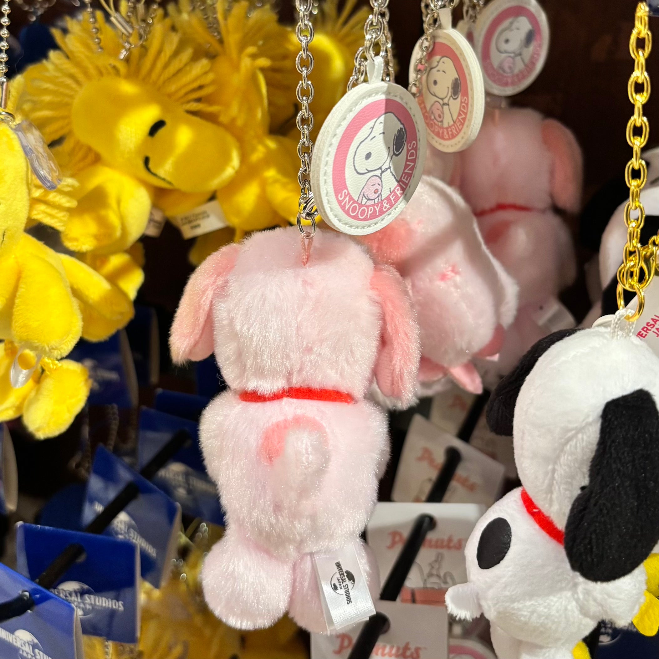 USJ Snoopy & Rabbit 粉紅兔兔吊飾