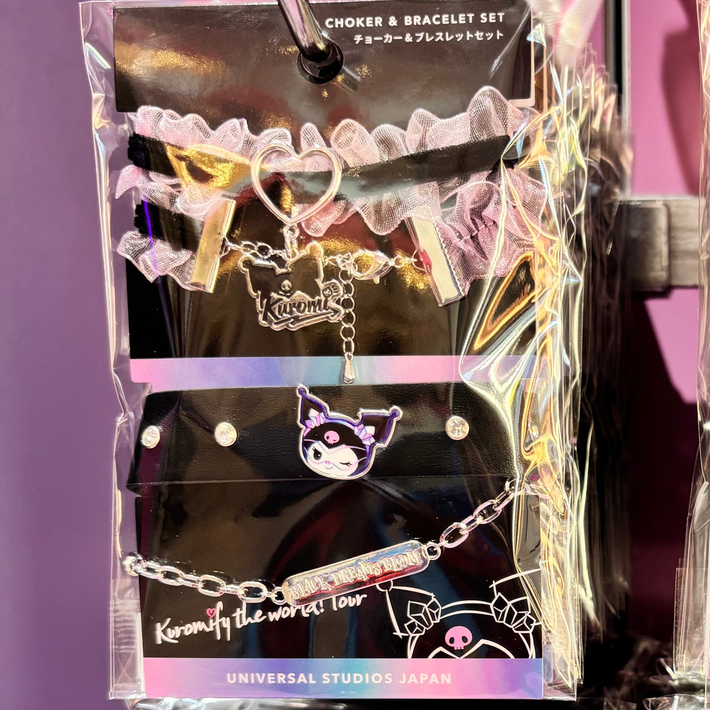 USJ x Kuromi Black Dreams Bloom -  Choker & Bracelet Set
