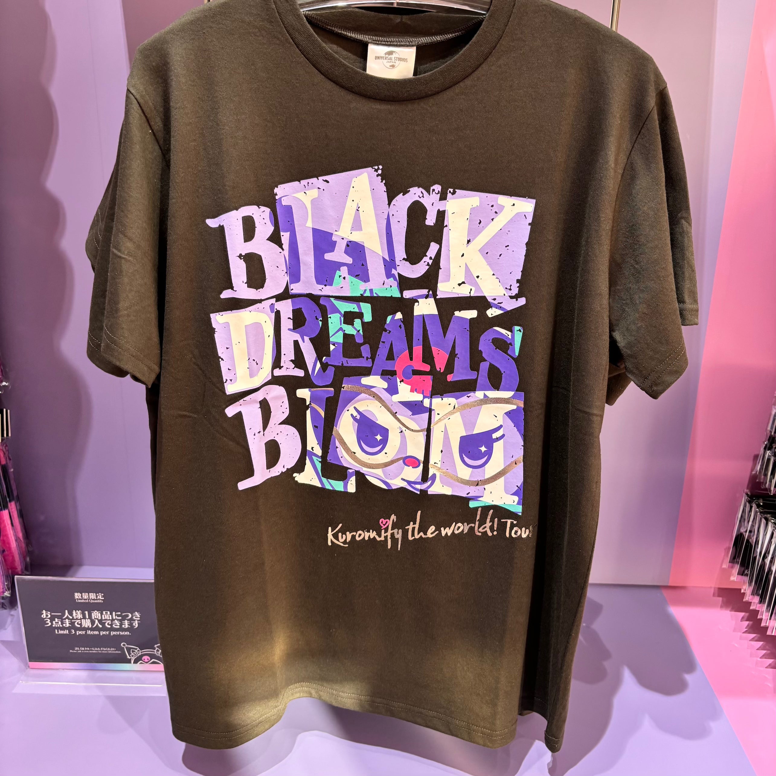 USJ x Kuromi Black Dreams Bloom - 成人 Tshirt