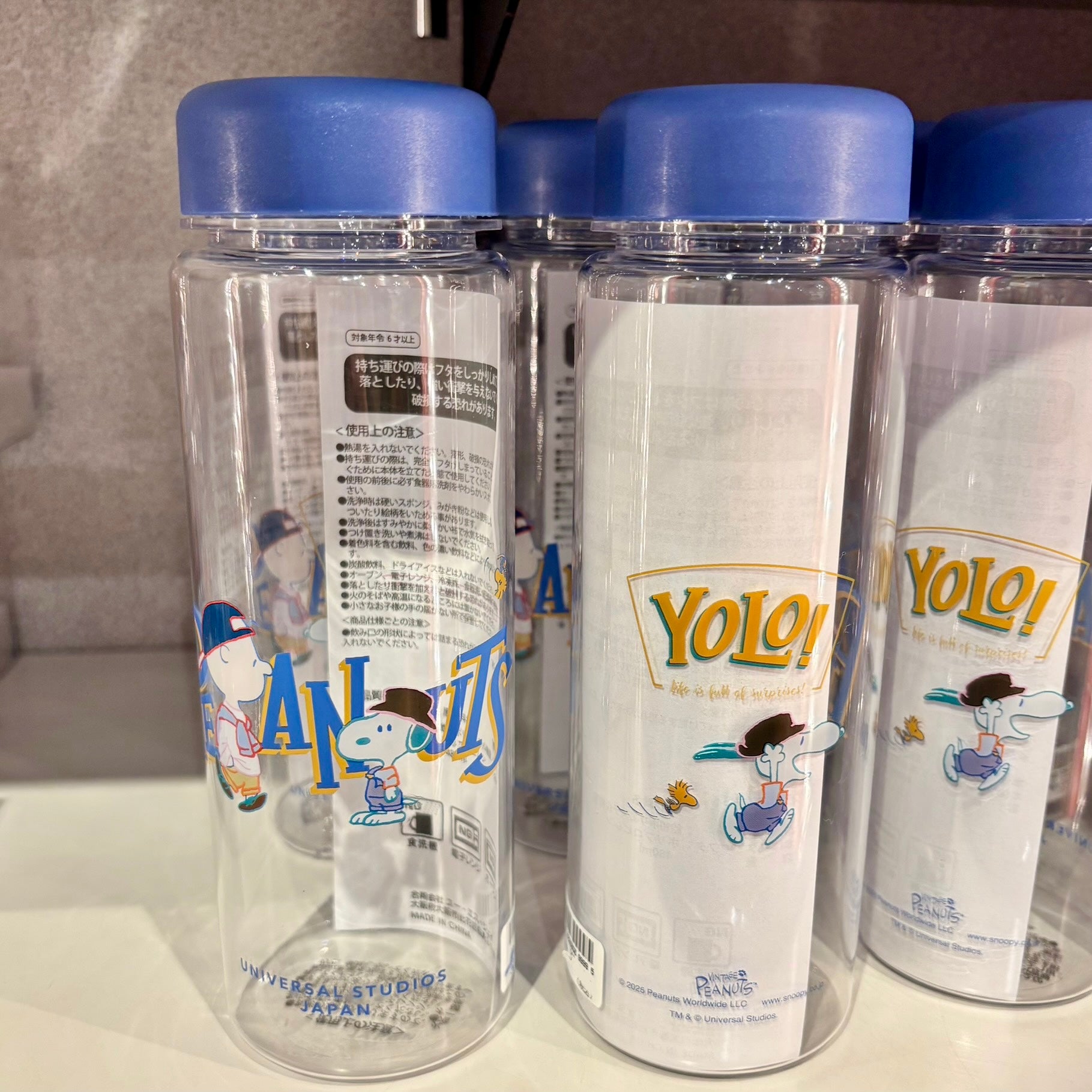 USJ Peanuts Snoopy & Charlie Brown - 透明水樽