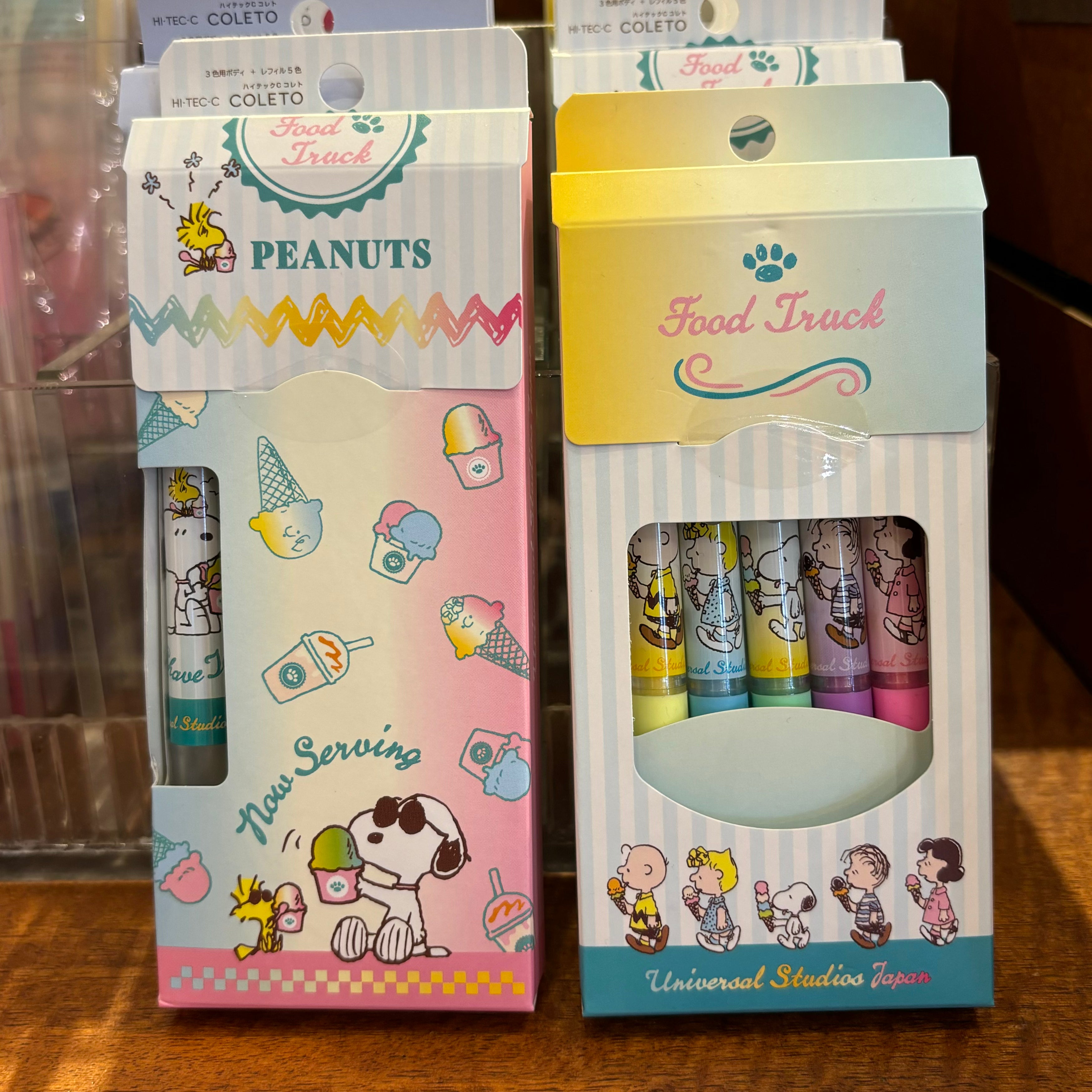 USJ Peanuts Food Truck 原子筆 啫喱筆 套裝