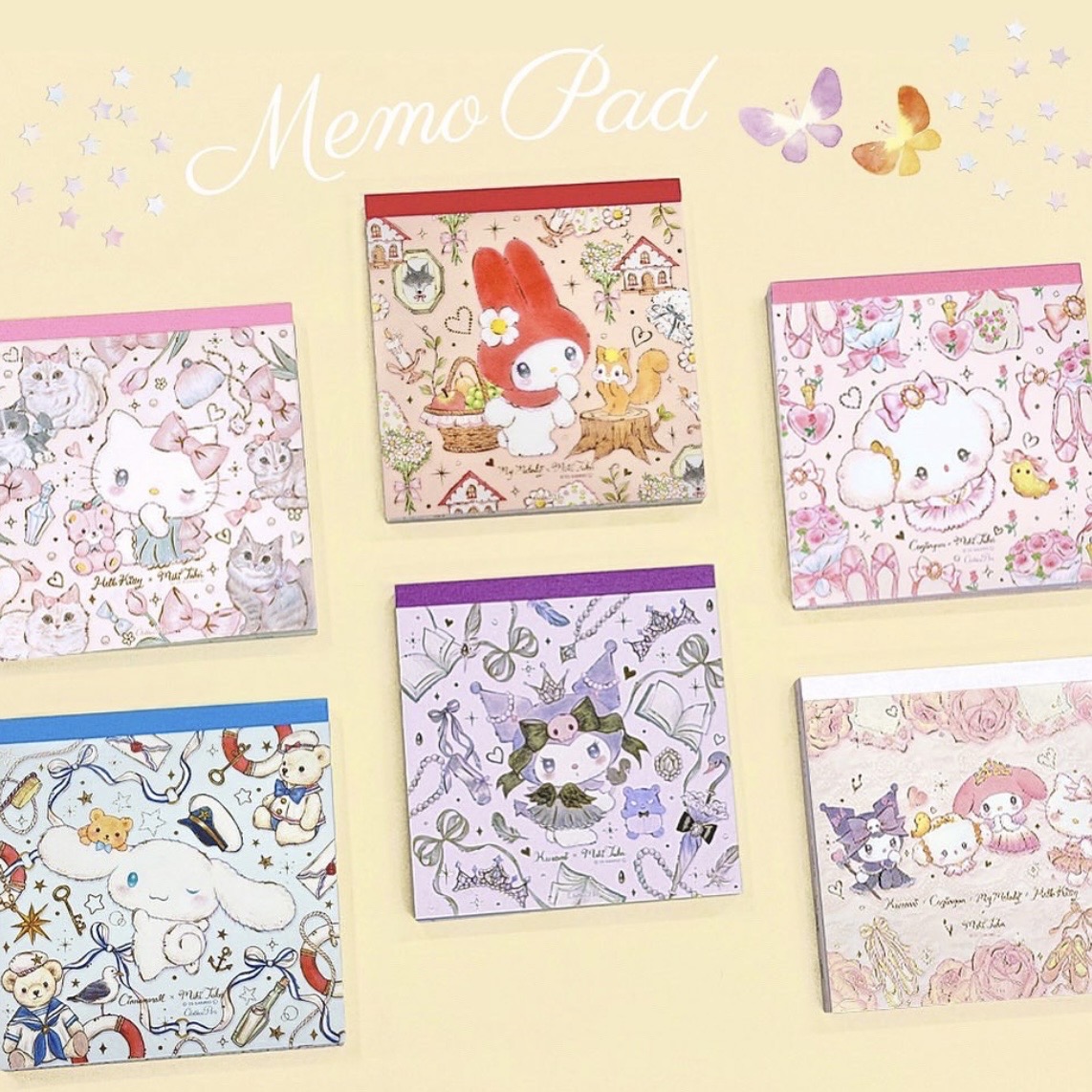 【訂貨】Sanrio x Miki Takei 4th Collection 文具系列 - Memo Pad