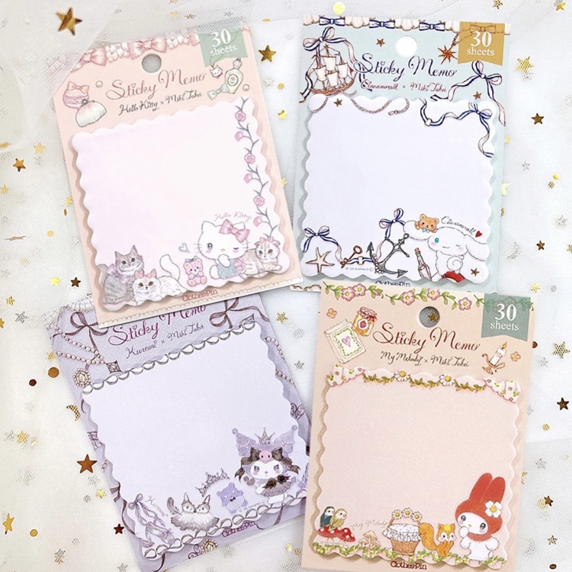 【訂貨】Sanrio x Miki Takei 4th Collection 文具系列 - 便利貼 Sticky Memo