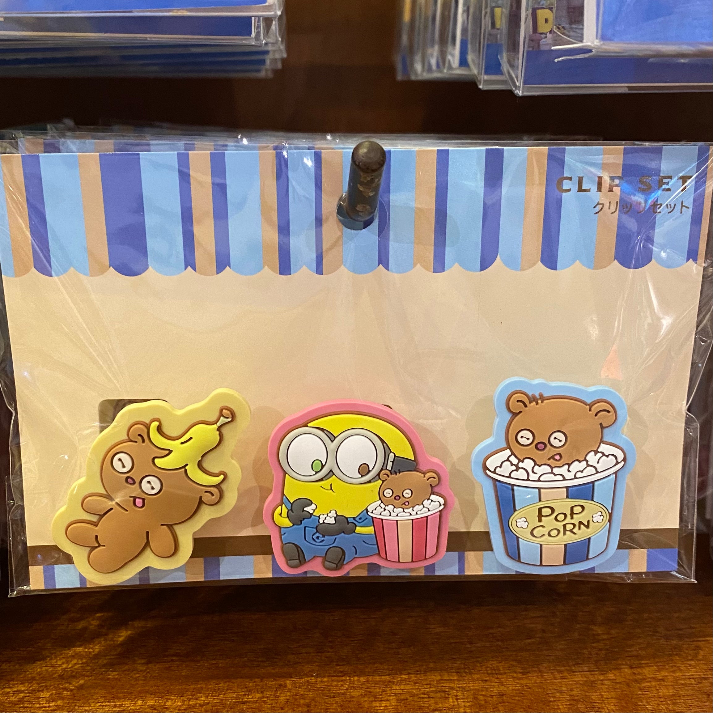 【訂貨】USJ Minions Bob & Tim 爆谷系列文具 - Clip Set /  Multi Band Set