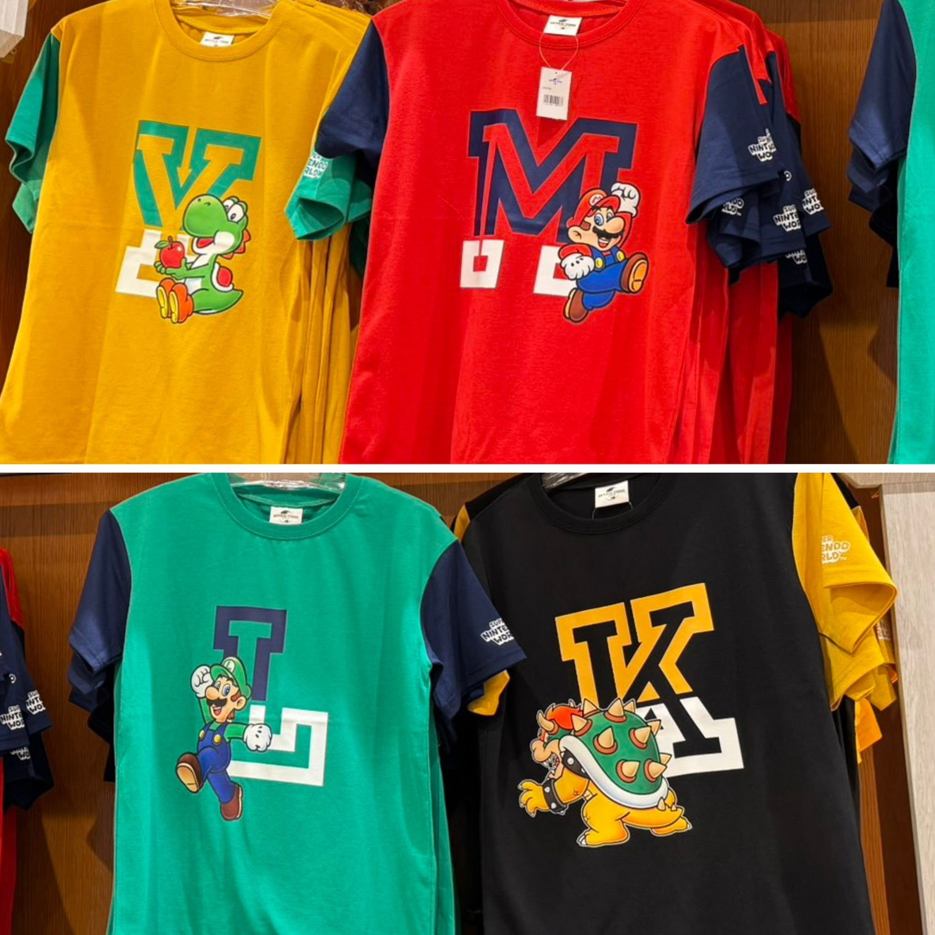【訂貨】USJ Mario 任天堂世界角色 Tshirt（字母款）