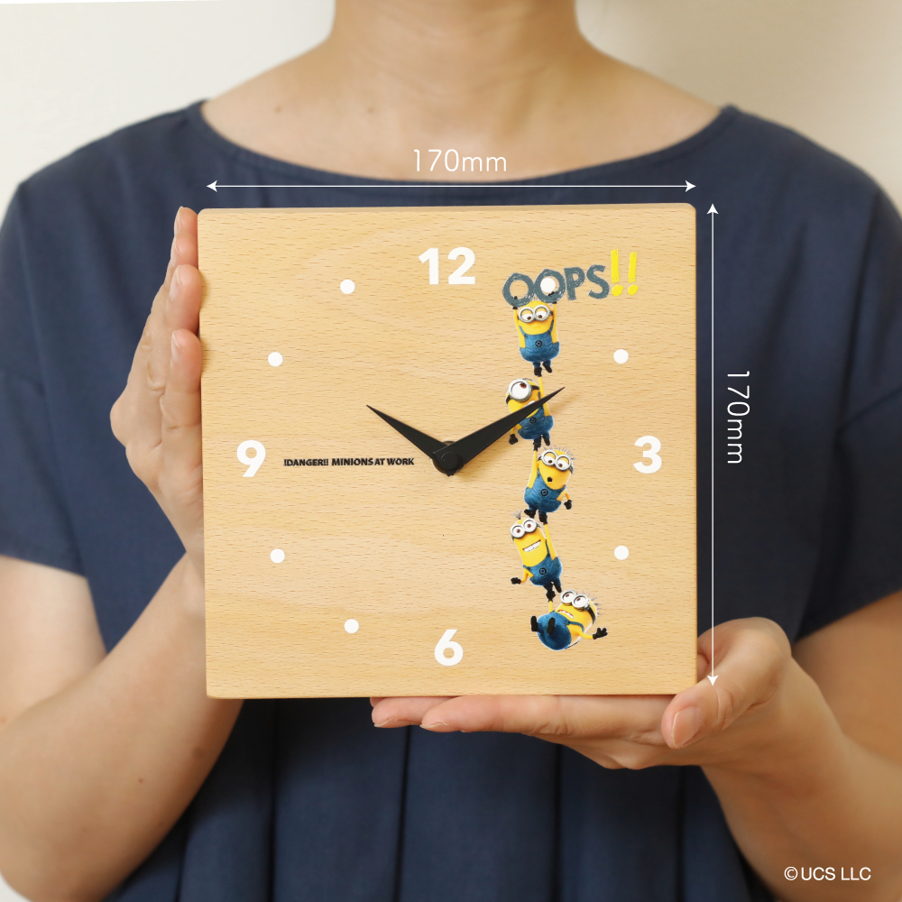 【訂貨】Minions 迷你兵團 小小兵 日本製 木製 2-way 掛牆坐檯時鐘