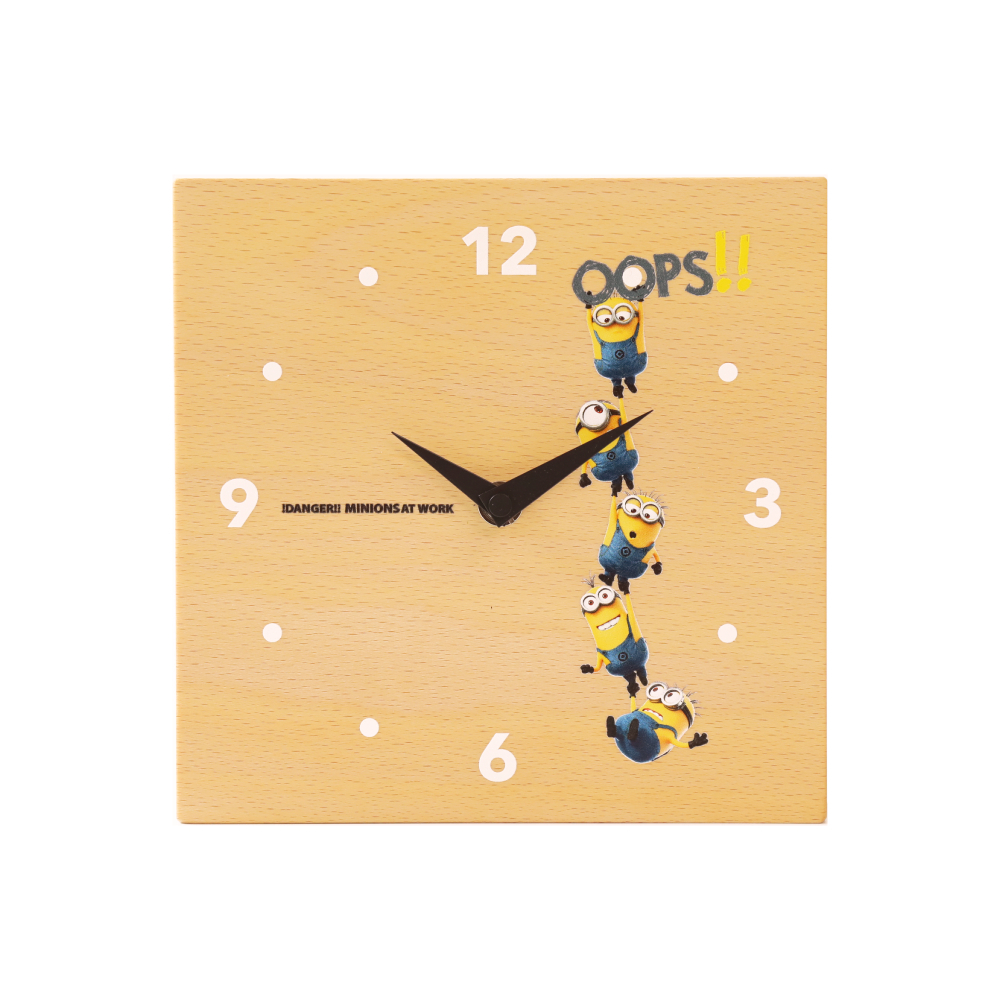 【訂貨】Minions 迷你兵團 小小兵 日本製 木製 2-way 掛牆坐檯時鐘