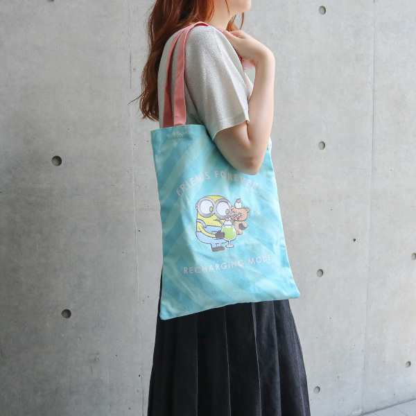 【訂貨】Minions Bob & Tim 刺繡 手挽袋 Tote Bag（Cream Soda）