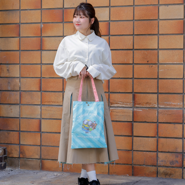 【訂貨】Minions Bob & Tim 刺繡 手挽袋 Tote Bag（Cream Soda）