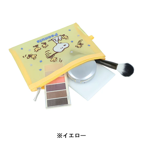 【訂貨】WOODSTOCK＆SNOOPY 第三彈 - 刺繡網面收納袋 化妝袋