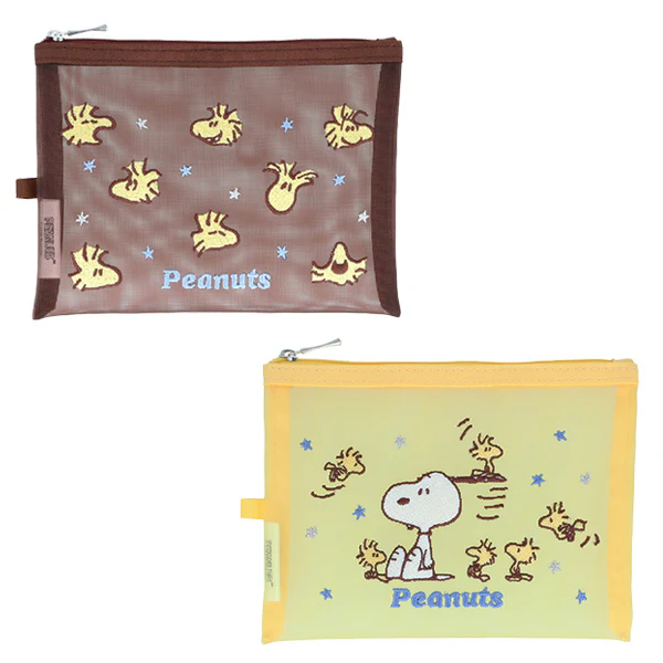【訂貨】WOODSTOCK＆SNOOPY 第三彈 - 刺繡網面收納袋 化妝袋