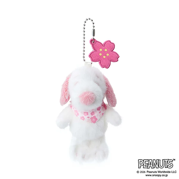 Peanuts Snoopy Japanese Style Plush Keychain - Sakura / Matcha