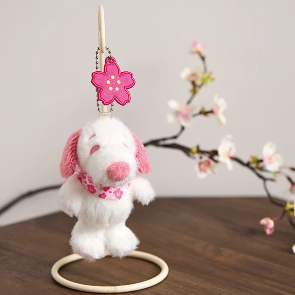 Peanuts Snoopy Japanese Style Plush Keychain - Sakura / Matcha