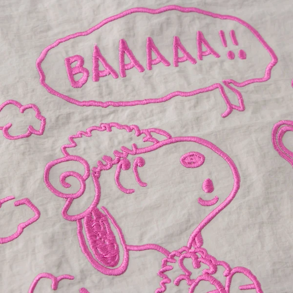 【訂貨】Snoopy 史努比 2027 羊年生肖系列 - 綿羊 Snoopy 刺繡環保袋 可折疊·收納（灰）