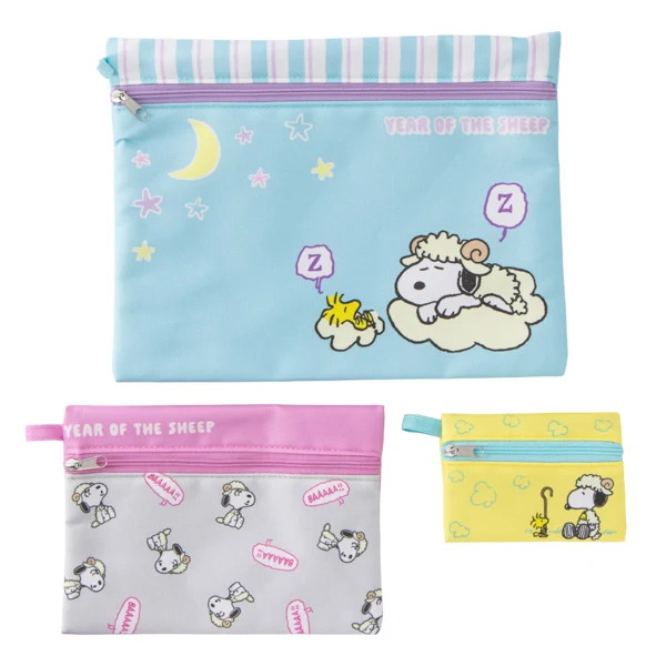【訂貨】Snoopy 史努比 2027 羊年生肖系列 - 綿羊 Snoopy 3連收納袋