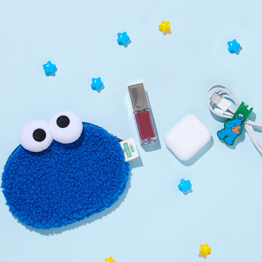 Sesame Street Market Face Pouch 大頭小物袋 散銀包 Cookie Monster