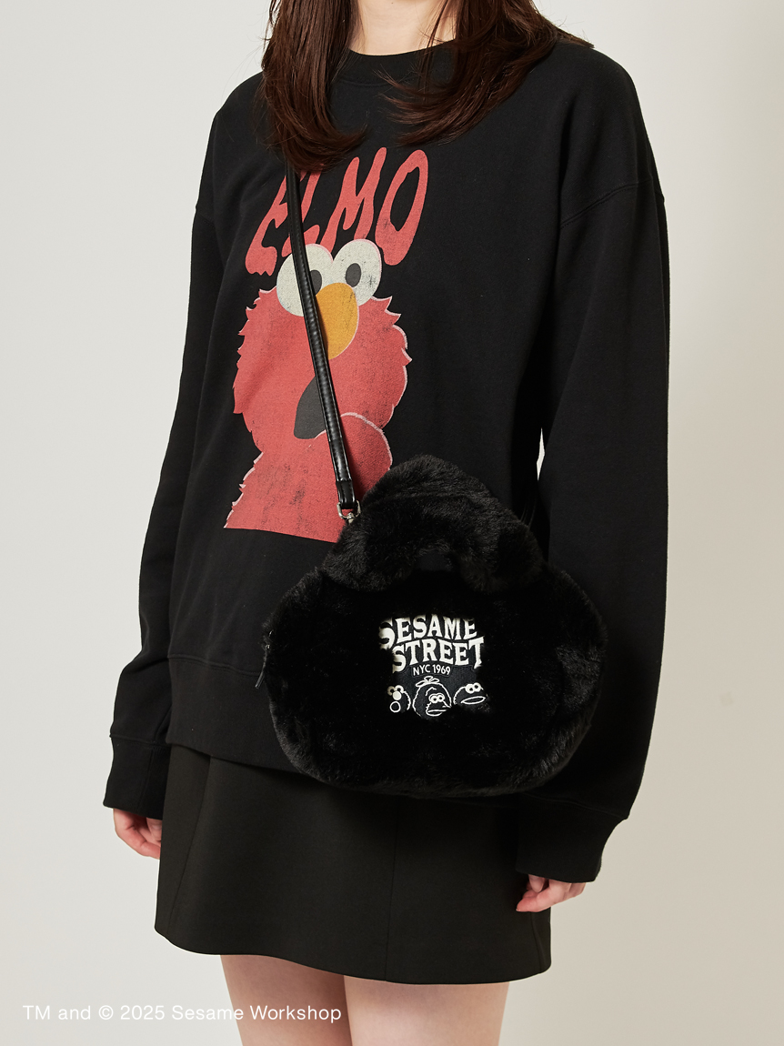 【訂貨】Sesame Street Market BOO! FRIENDS - 毛毛斜揹袋 單肩包