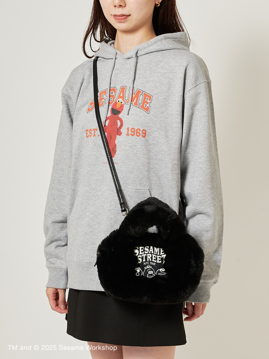 【訂貨】Sesame Street Market BOO! FRIENDS - 毛毛斜揹袋 單肩包