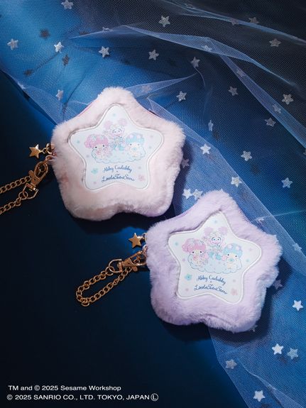 【訂貨】Sesame Street Market Abby x Little Twin Stars - 星型毛毛袋掛飾
