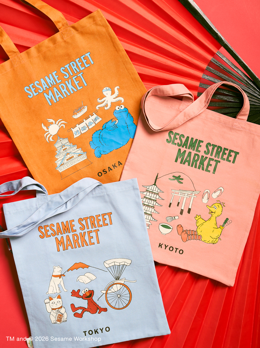 【訂貨】Sesame Street Market Nippon Japanese Style Souvenirs 日式系列 - Tote Bag 布袋