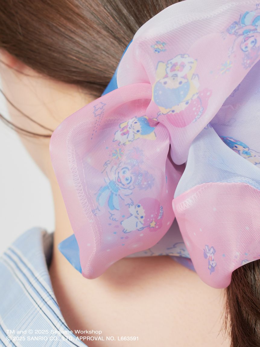 【訂貨】Sesame Street Market Abby x Little Twin Stars - 透紗印花髮圈