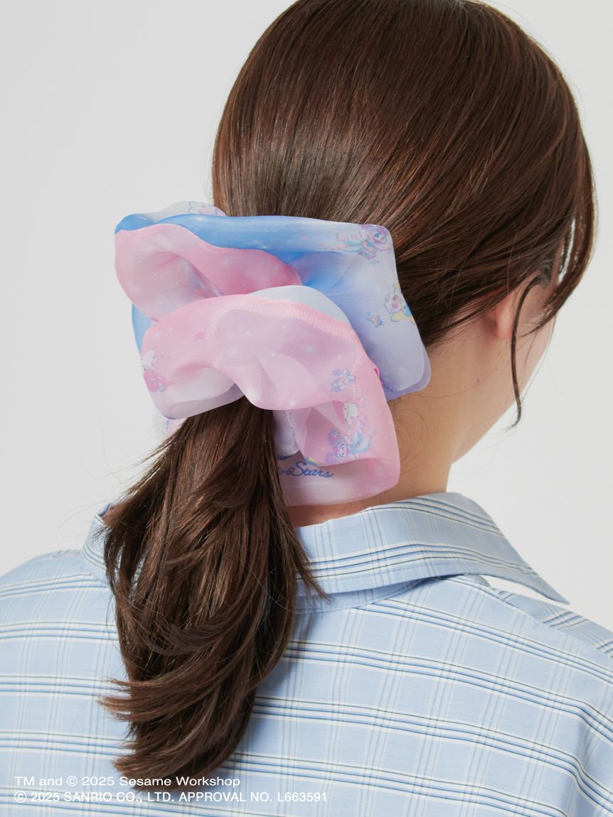 【訂貨】Sesame Street Market Abby x Little Twin Stars - 透紗印花髮圈
