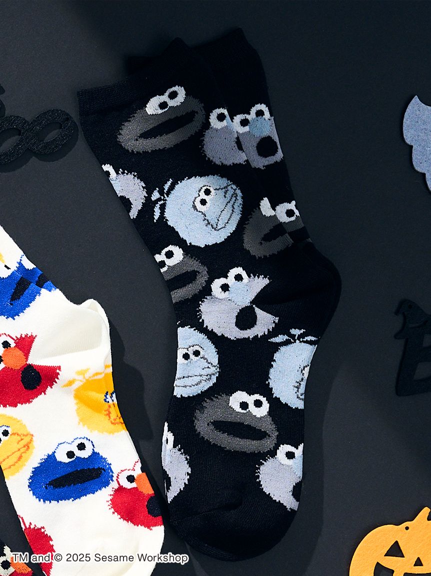【訂貨】Sesame Street Market BOO! FRIENDS - 成人襪 Face Art Socks