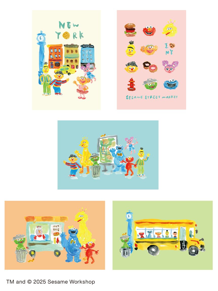 Sesame Street Market Hello! New York - 明信片套裝 5pcs