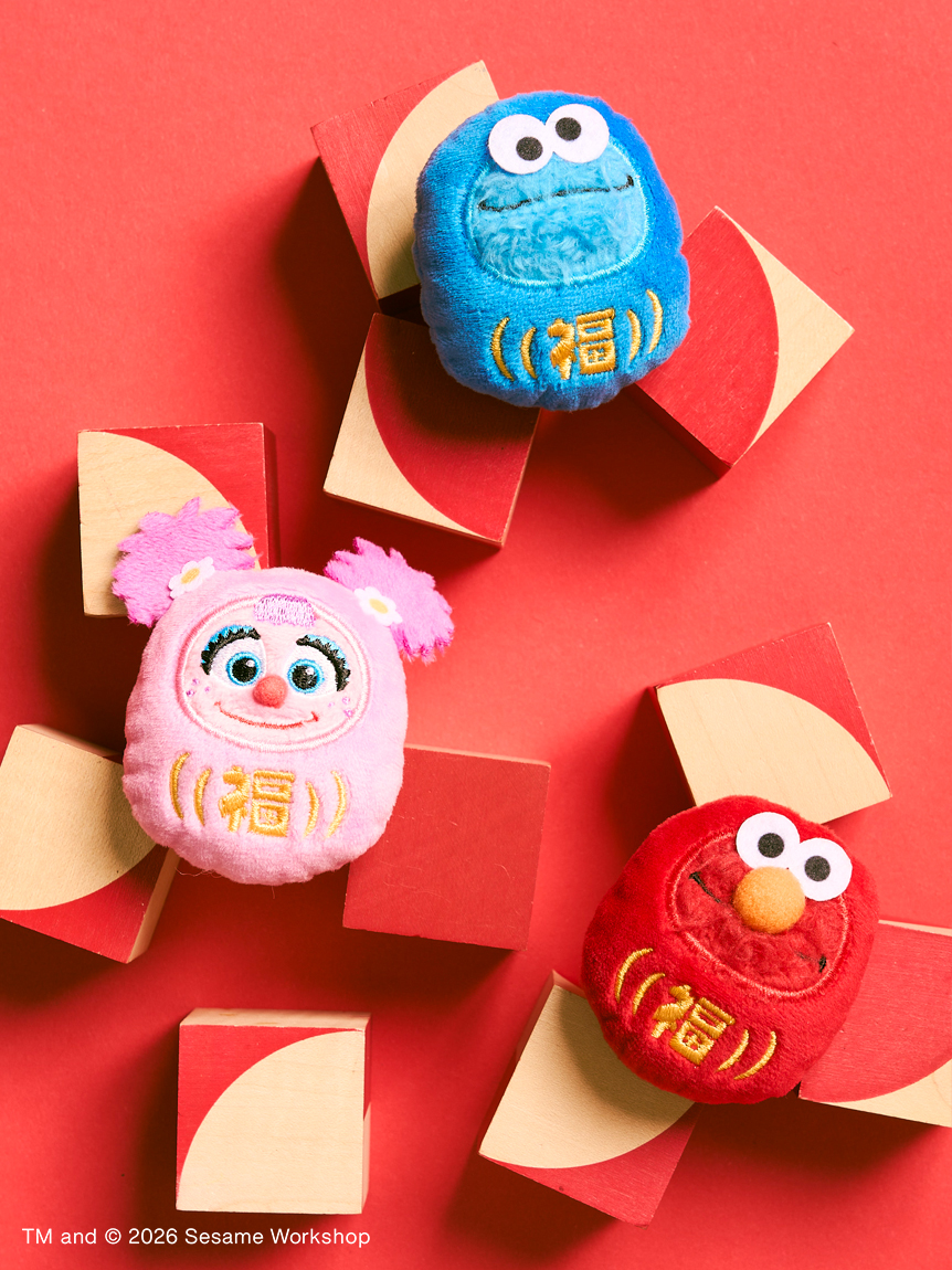 【訂貨】Sesame Street Market Nippon Japanese Style Souvenirs 芝麻街日式系列 - 達磨公仔扣針 胸針