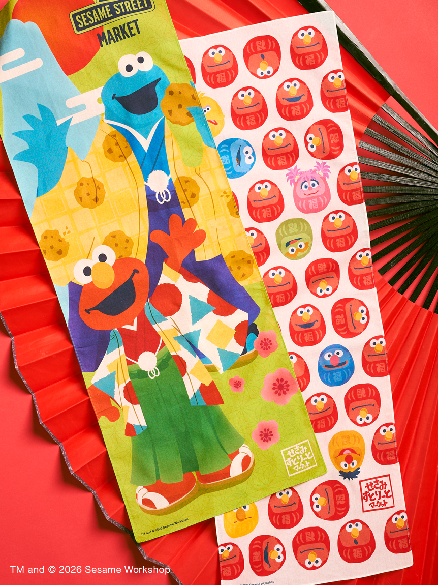 【訂貨】Sesame Street Market Nippon Japanese Style Souvenirs 芝麻街日式系列 - 日式手拭巾 長布巾