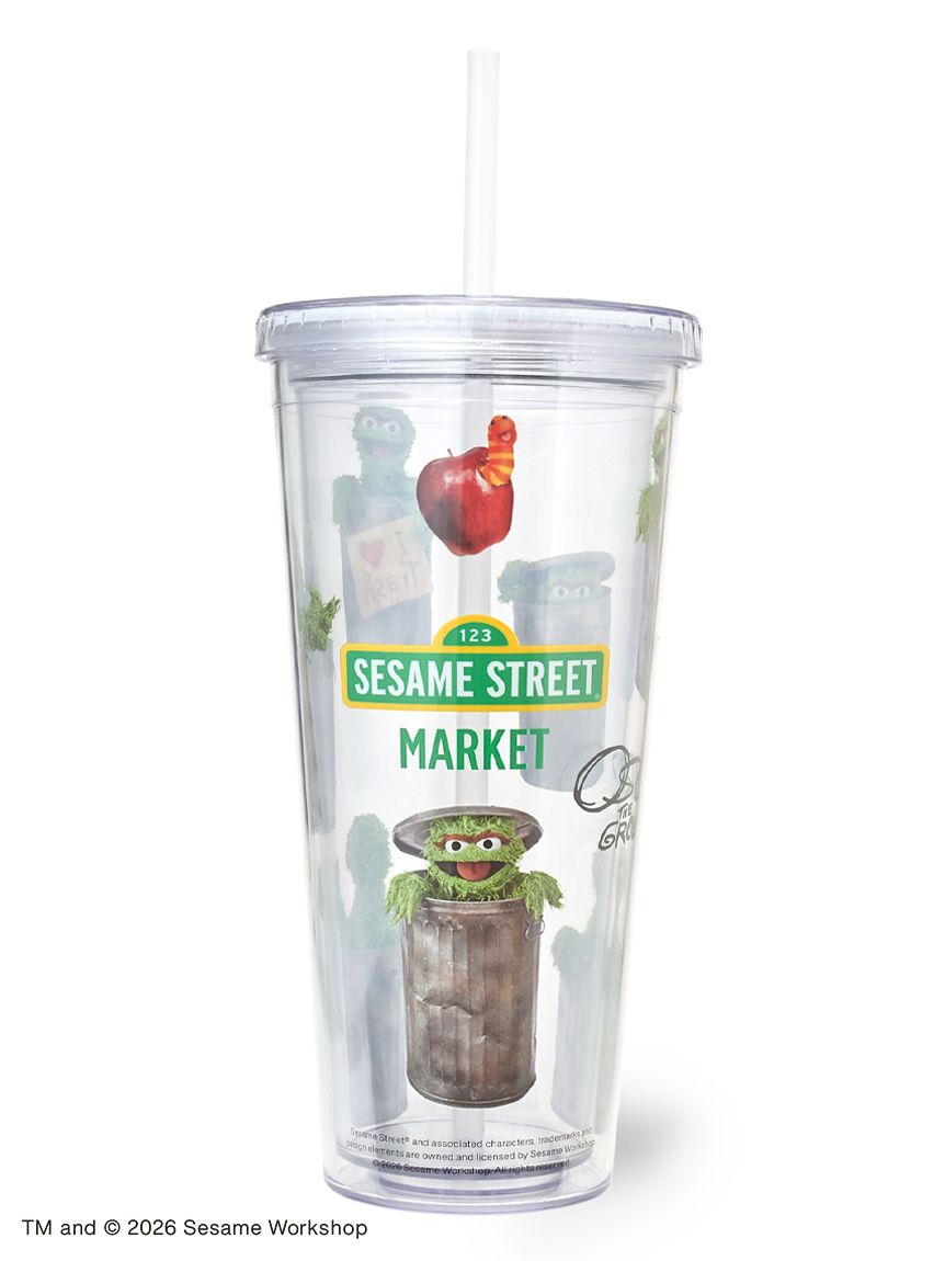 【預訂】Sesame Street Market 芝麻街透明隨行杯 連吸管