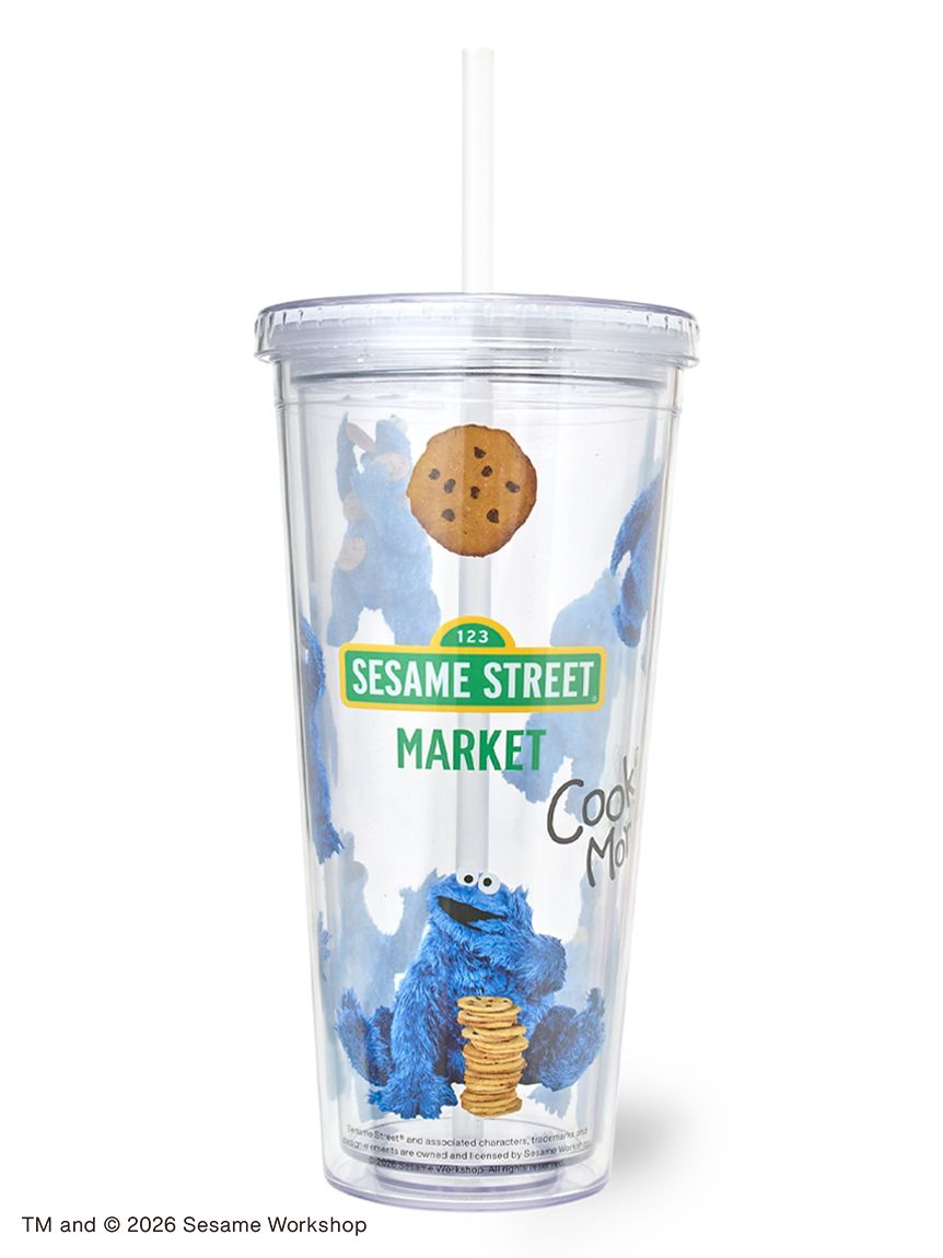 【預訂】Sesame Street Market 芝麻街透明隨行杯 連吸管