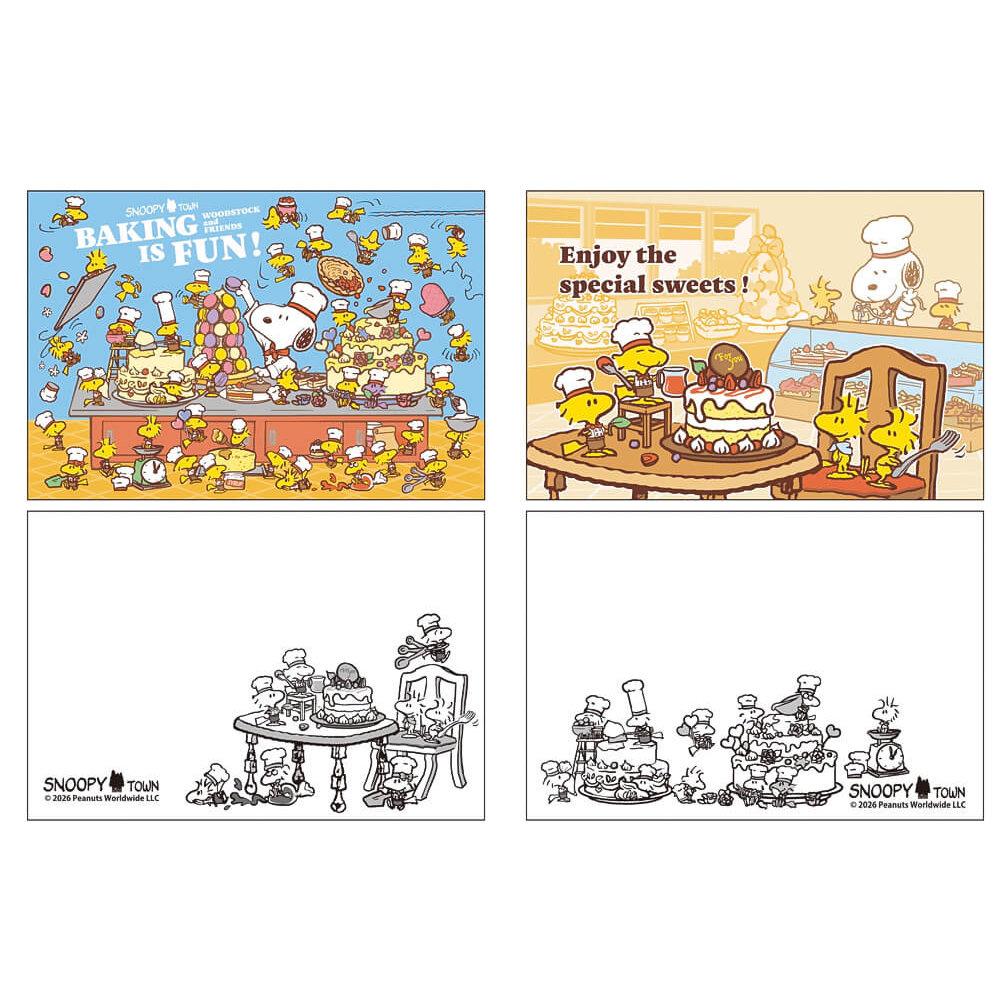 【預訂｜6月底】Snoopy Town Woodstock Fair 糊塗塌客 BAKING IS FUN  - 明信片 2pcs