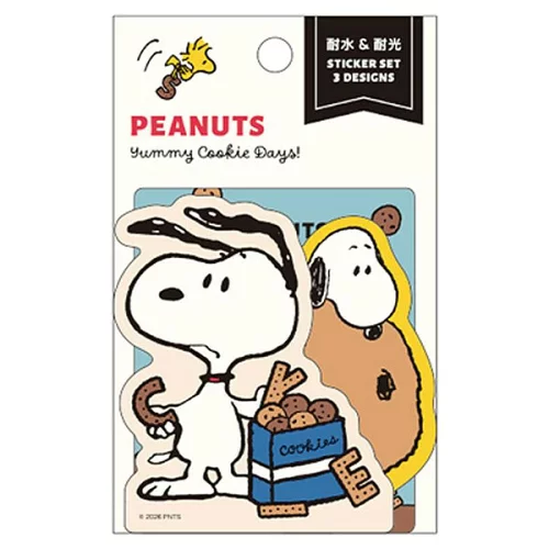 【訂貨】Peanuts Snoopy Yummy Cookie Days 耐光耐水 貼紙 3pcs