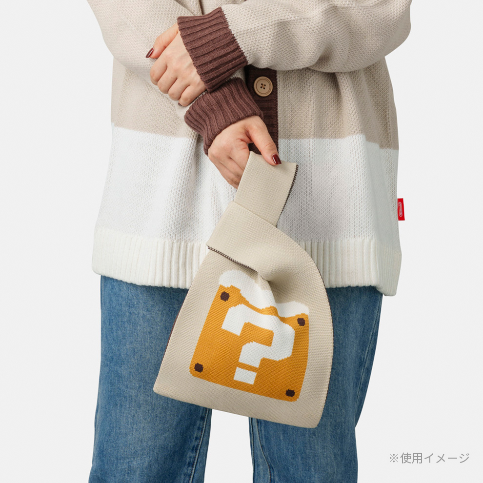 【訂貨】任天堂專門店 冬天系列 - Mario Luigi 問號方塊 針織手提袋