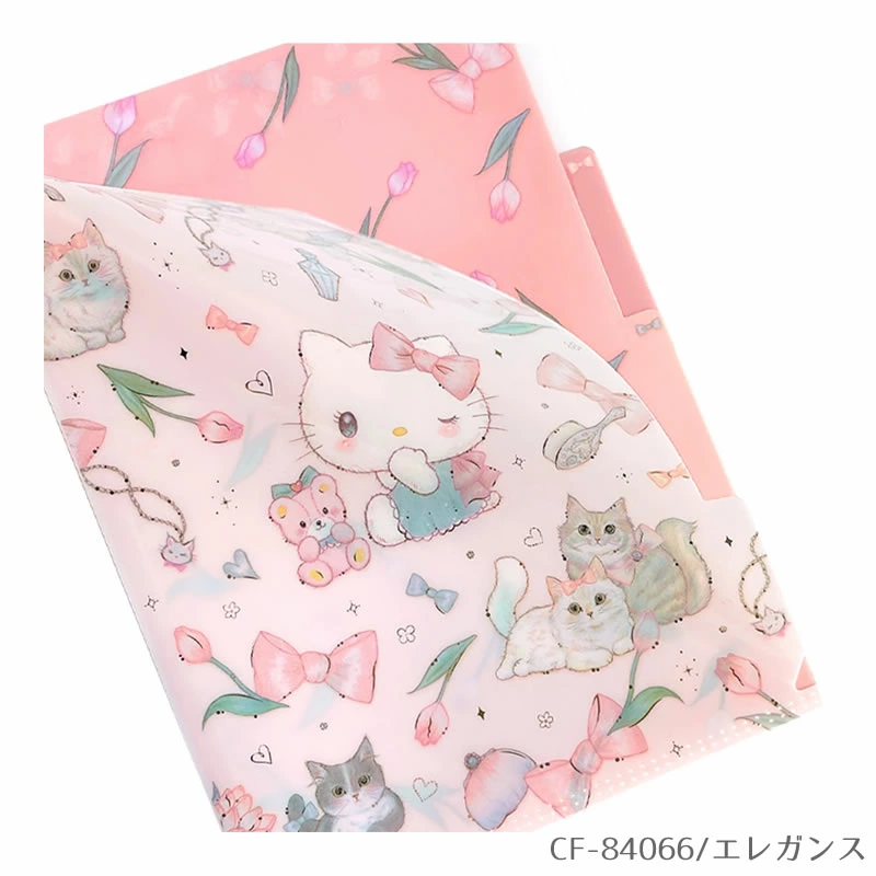 【訂貨】Sanrio x Miki Takei 4th Collection 文具系列 - A5 文件夾 3-Pockets Clear File