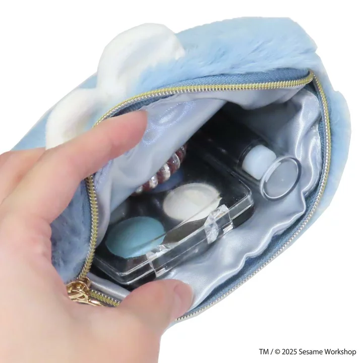 【訂貨】芝麻街 SESAME STREET FACE FUR Cookie Monster Die Cut 化妝袋 收納包