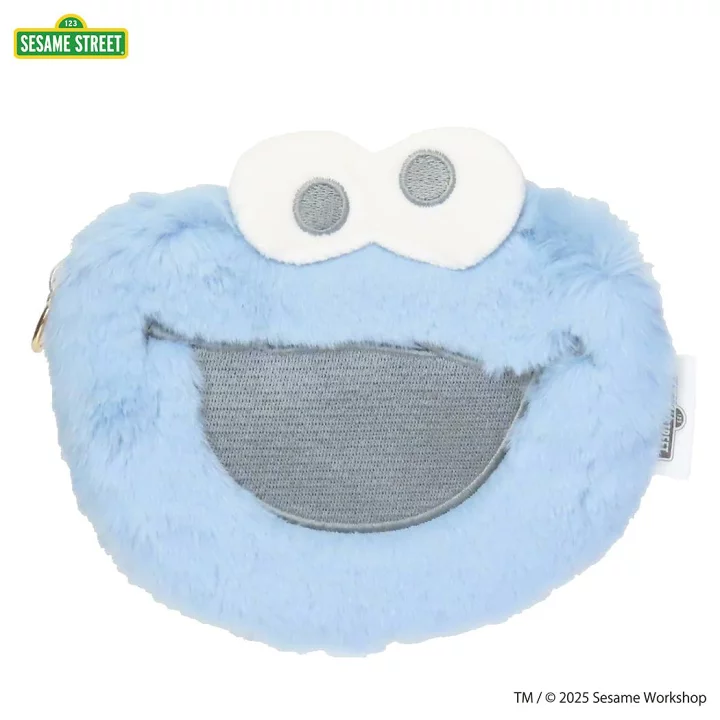【訂貨】芝麻街 SESAME STREET FACE FUR Cookie Monster Die Cut 化妝袋 收納包