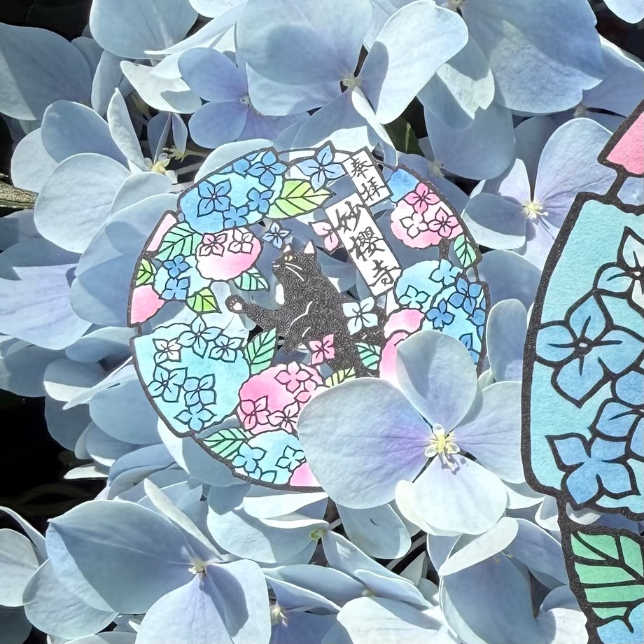 【訂貨 | 7月】妙櫻寺雕花御朱印 - 黑貓紫陽花｜6月13日截數