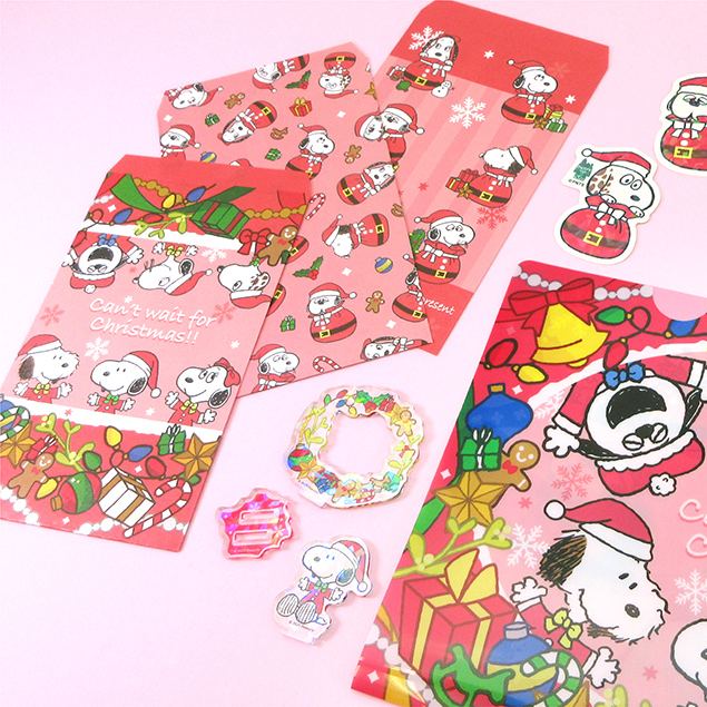【預訂】Snoopy Town 限定聖誕系列「Can’t wait for Christmas!!」- 信封 禮物袋 平袋