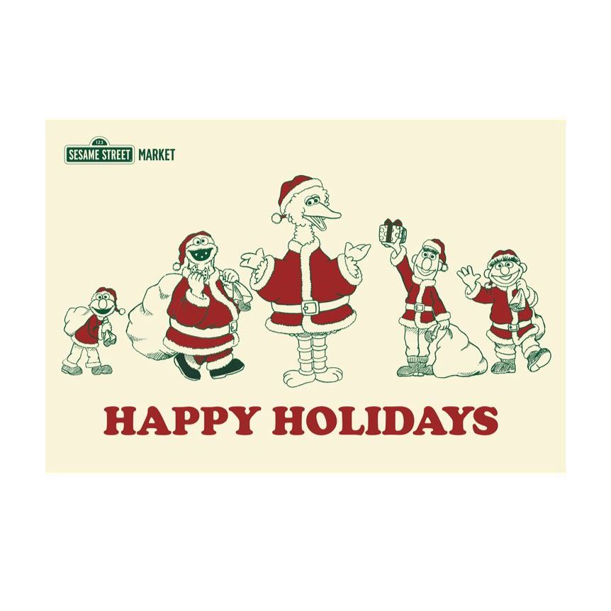 【訂貨】Sesame Street Market Cozy Holiday - 明信片 Ivory