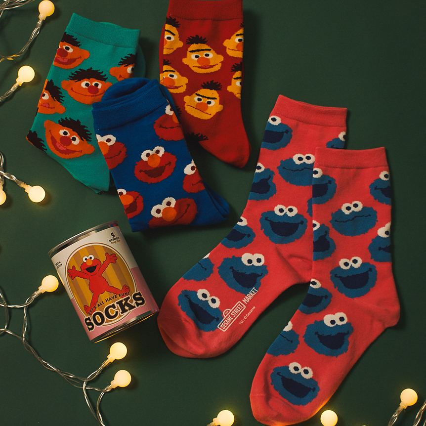 【訂貨】Sesame Street Market 罐裝襪子（盲盒）
